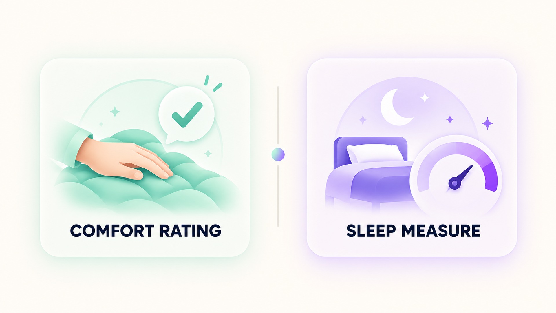 Comfort ratings and sleep measures are separate outcomes.