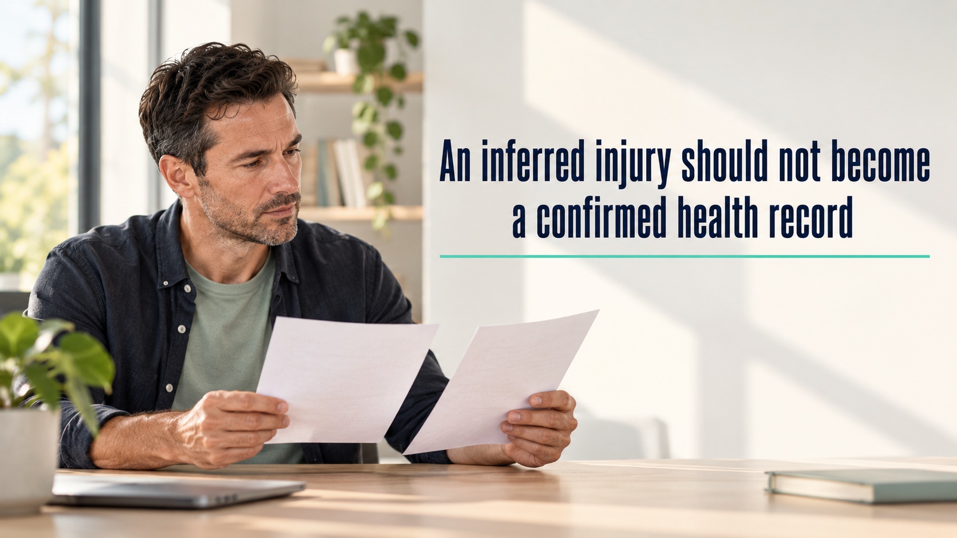 An inferred injury should not become a confirmed health record
