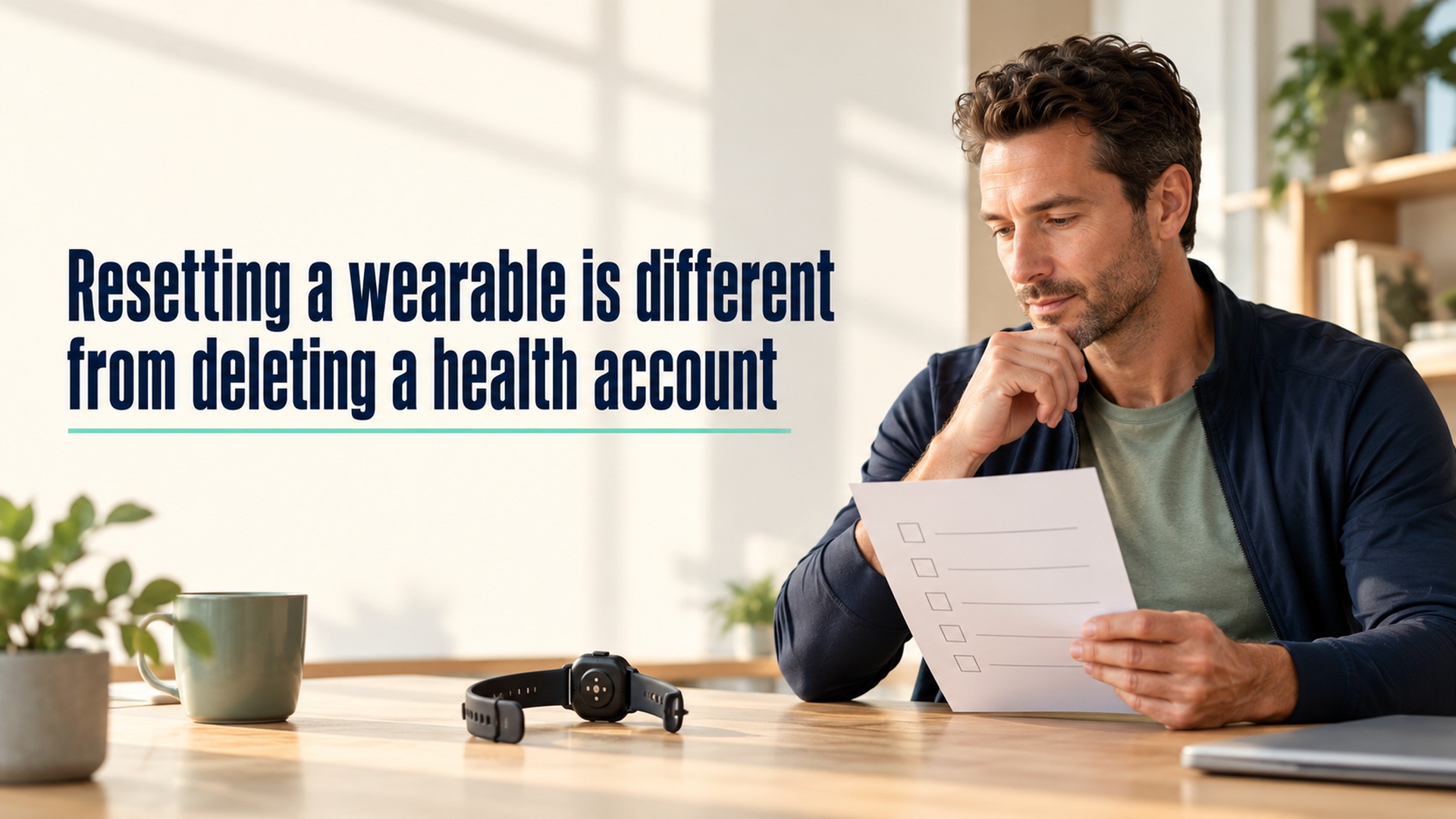 Resetting a wearable is different from deleting a health account
