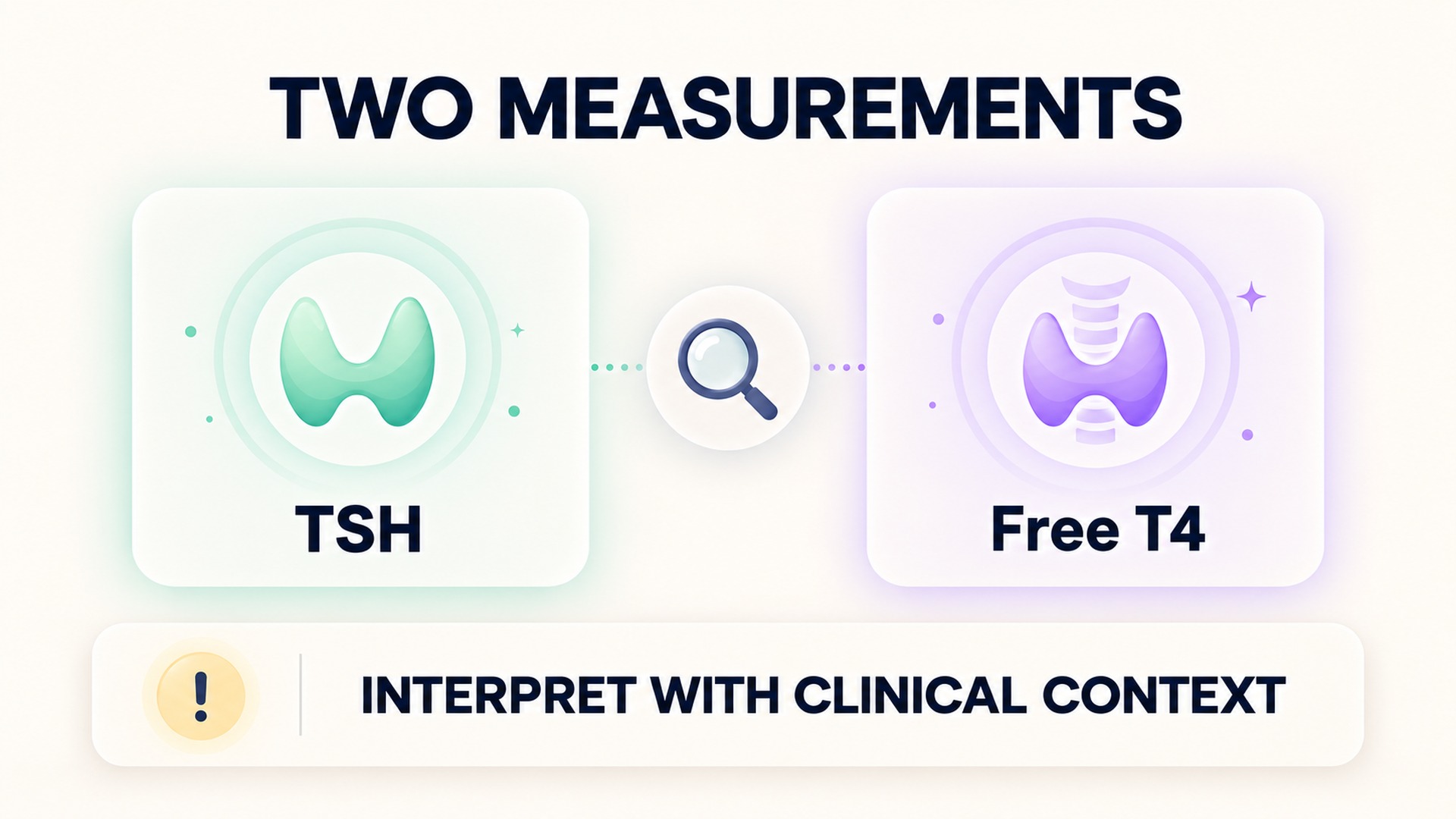 Two separate measurement cards with clinical-context reminder.