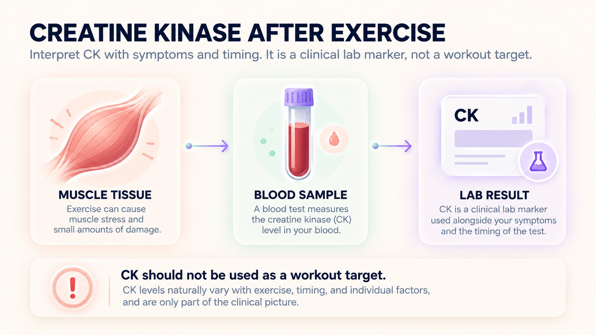 Muscle tissue, blood sample, and CK as a clinical laboratory marker.